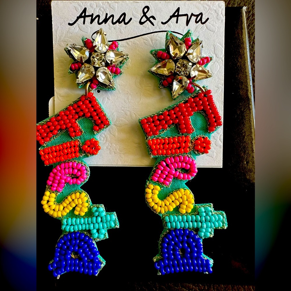 Anna & Ava crystal and sequin pierced fiesta earrings